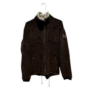 ALF Kuhl Brown Warm Fleece Zip Up Jacket Sherpa Collar Men's Medium USA Made